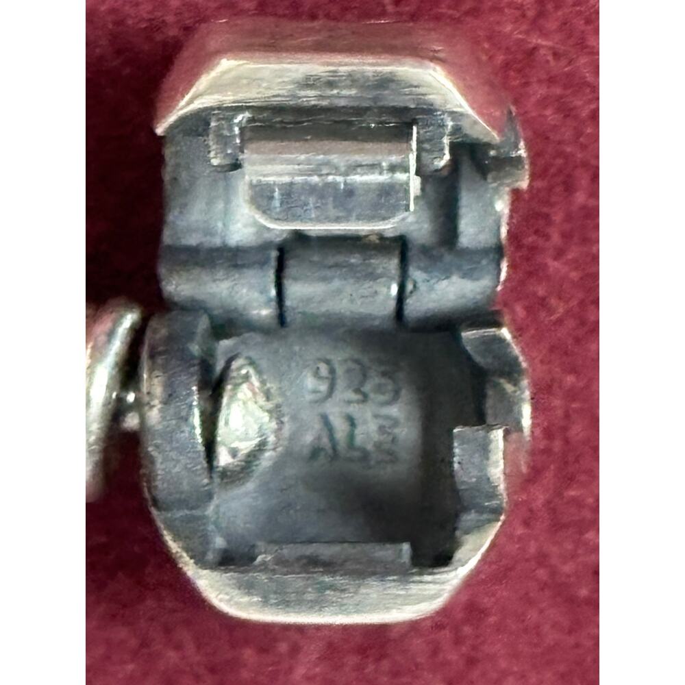 Pandora Sterling Silver Moments Snake Bracelet & Glass Bead Charm 7.25" #64317 - Picture 7 of 7